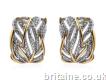 Diamond Stud Earrings in Platinum and Gold Plated